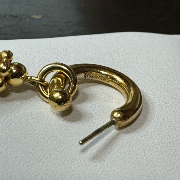 RARE DIOR Gold Victorian Etruscan Filagree  Dangle Drop Earrrings - Picture 12 of 17